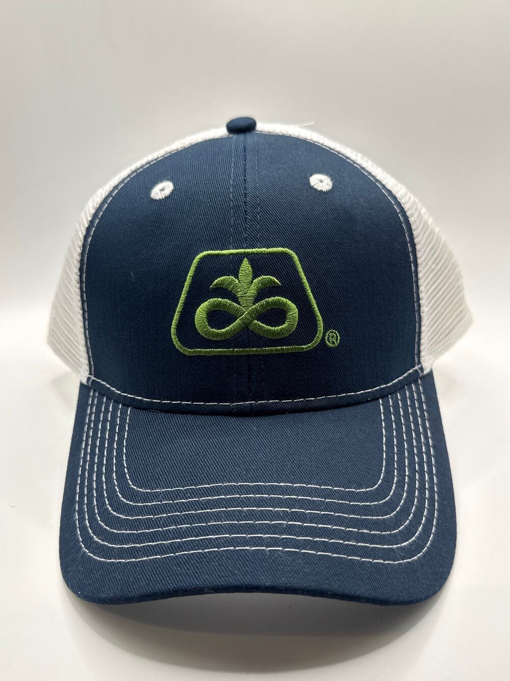 Pioneer Seed Corteva Agriscience Trucker Hat Navy White Mesh Snapback Cap NWOT
